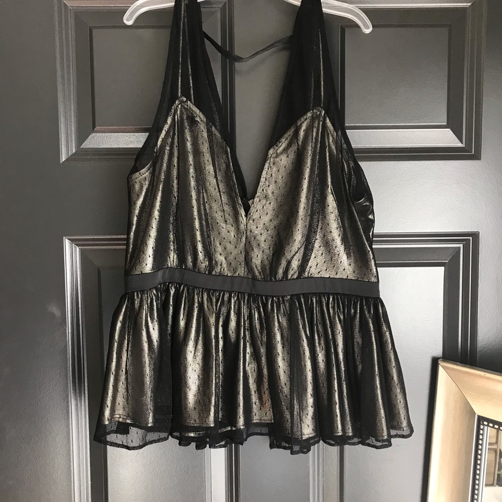 Gold and Black Express tank top